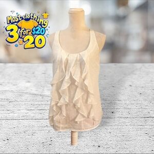 Attention white lined dressy tank size S